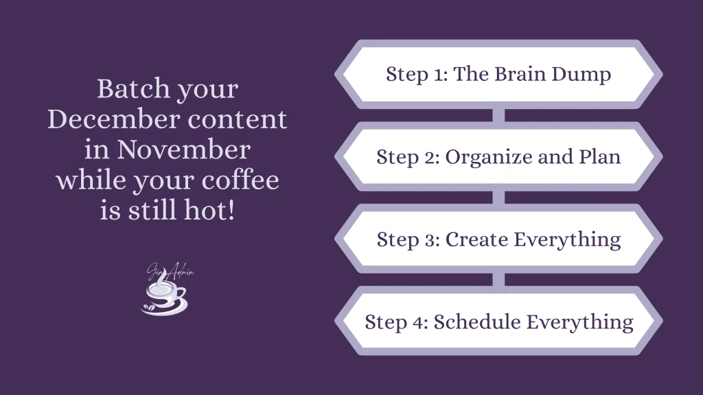 Batch your December content in November while your coffee is still hot!